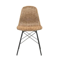 BornéoChaise tressée bohème avec pieds Eiffel><noscript><img width=