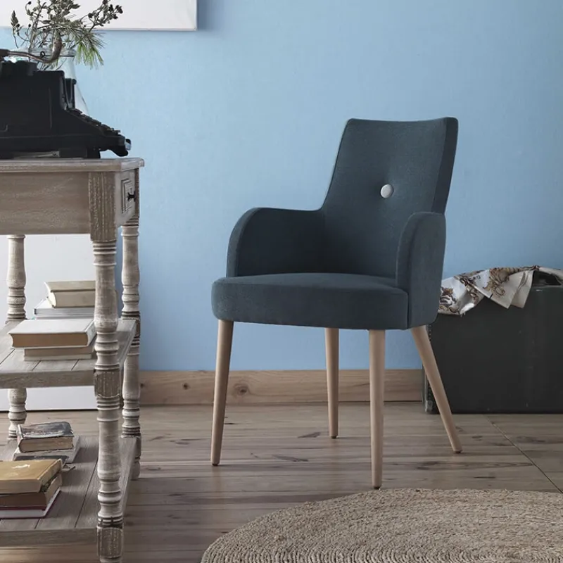 Lujosa Brisa Bridge Fauteuil confortable en tissu et pieds bois> Chaise De Salle à Manger|Chaise Salon