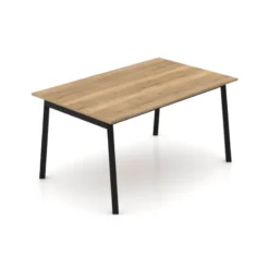 Perfecta Bérénice Table extensible en mélaminé chêne naturel avec pieds en métal noir><noscript><img width=