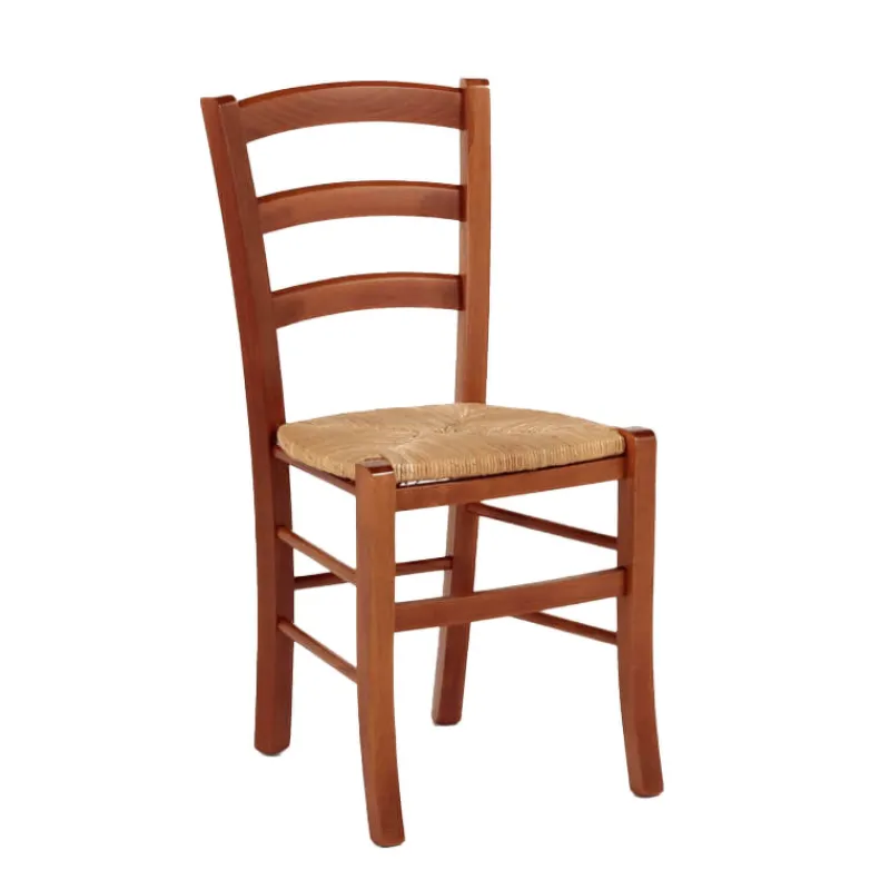 Brocéliande Chaise de cuisine rustique en bois massif et paille> Chaise De Cuisine