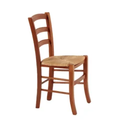 Brocéliande Chaise de cuisine rustique en bois massif et paille> Chaise De Cuisine