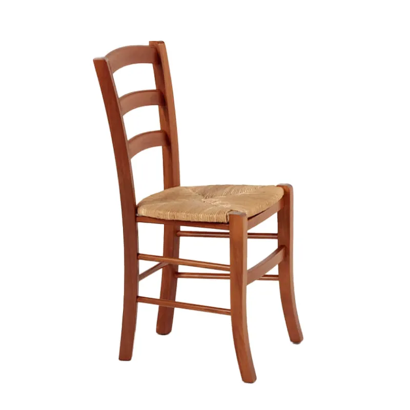 Brocéliande Chaise de cuisine rustique en bois massif et paille> Chaise De Cuisine