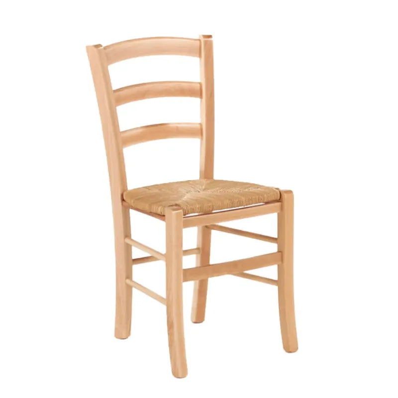Brocéliande Chaise de cuisine rustique en bois massif et paille> Chaise De Cuisine