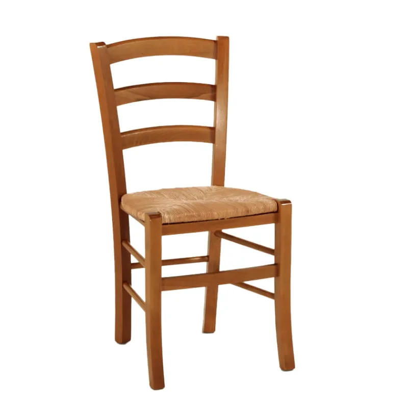 Brocéliande Chaise de cuisine rustique en bois massif et paille> Chaise De Cuisine