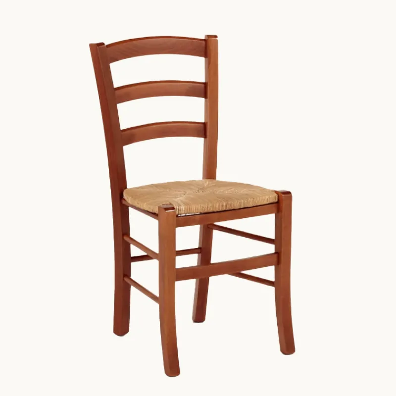 Brocéliande Chaise de cuisine rustique en bois massif et paille> Chaise De Cuisine