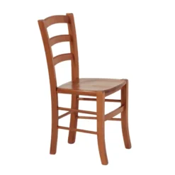 Brocéliande Chaise de cuisine rustique en bois massif avec assise bois><noscript><img width=
