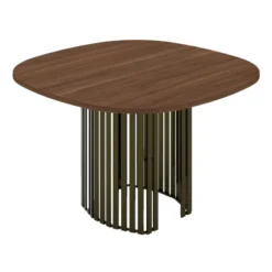 Perfecta Canvas Table design carrée avec bords arrondis et pied central ajouré> Table De Cuisine|Table De Salle à Manger