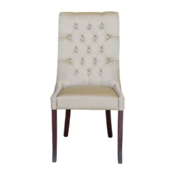 Lujosa Carol Chaise matelassée en tissu pieds bois> Chaise De Salle à Manger|Chaise Salon