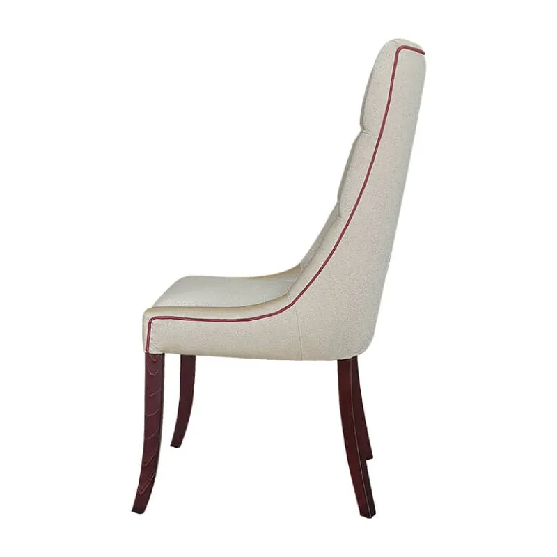 Lujosa Carol Chaise matelassée en tissu pieds bois> Chaise De Salle à Manger|Chaise Salon