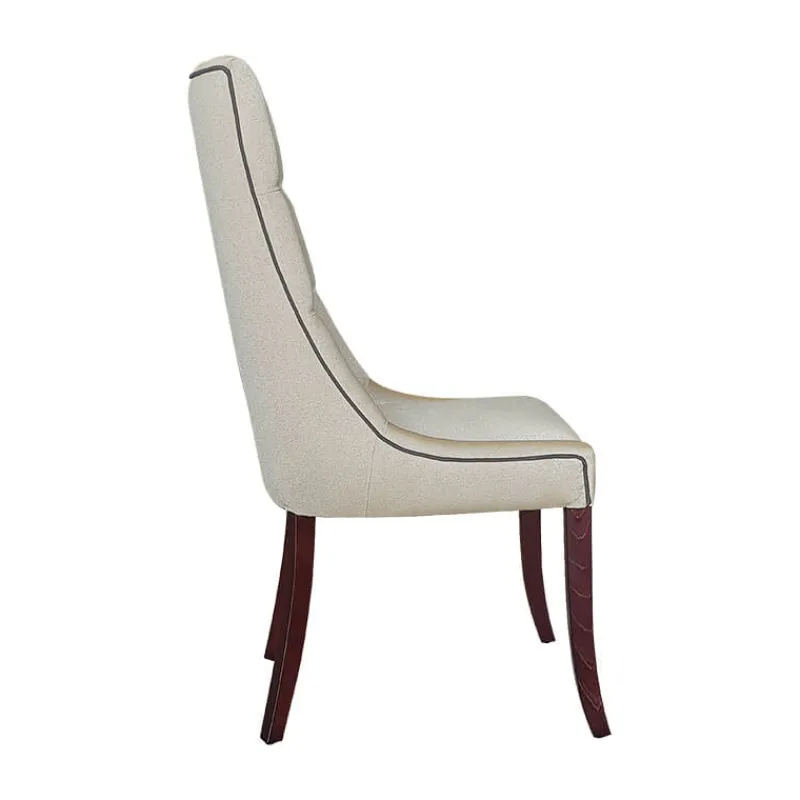 Lujosa Carol Chaise matelassée en tissu pieds bois> Chaise De Salle à Manger|Chaise Salon