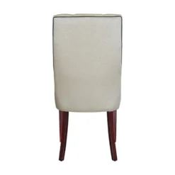 Lujosa Carol Chaise matelassée en tissu pieds bois><noscript><img width=