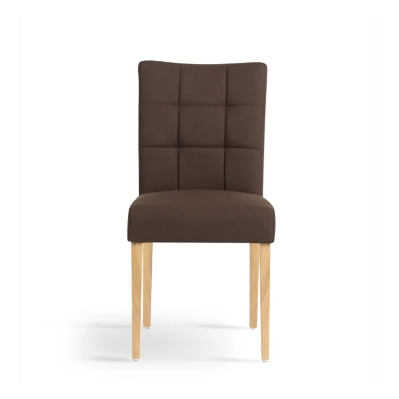 Mobitec Carré Chaise ® en tissu et pieds en bois dossier piqué> Chaise De Salle à Manger|Chaise Salon