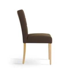 Mobitec Carré Chaise ® en tissu et pieds en bois dossier piqué><noscript><img width=