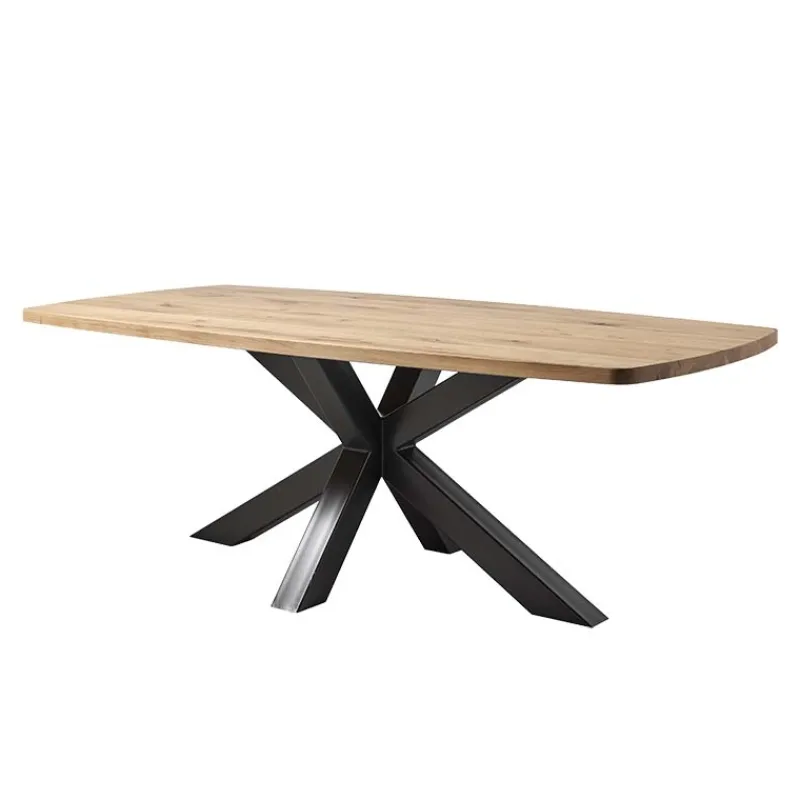 Corom export Carte Table design en bois massif plateau tonneau et pied mikado> Table De Salle à Manger