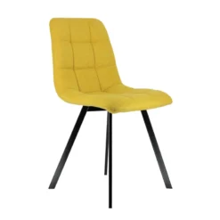 CarviChaise moderne matelassée en tissu avec pied en métal><noscript><img width=