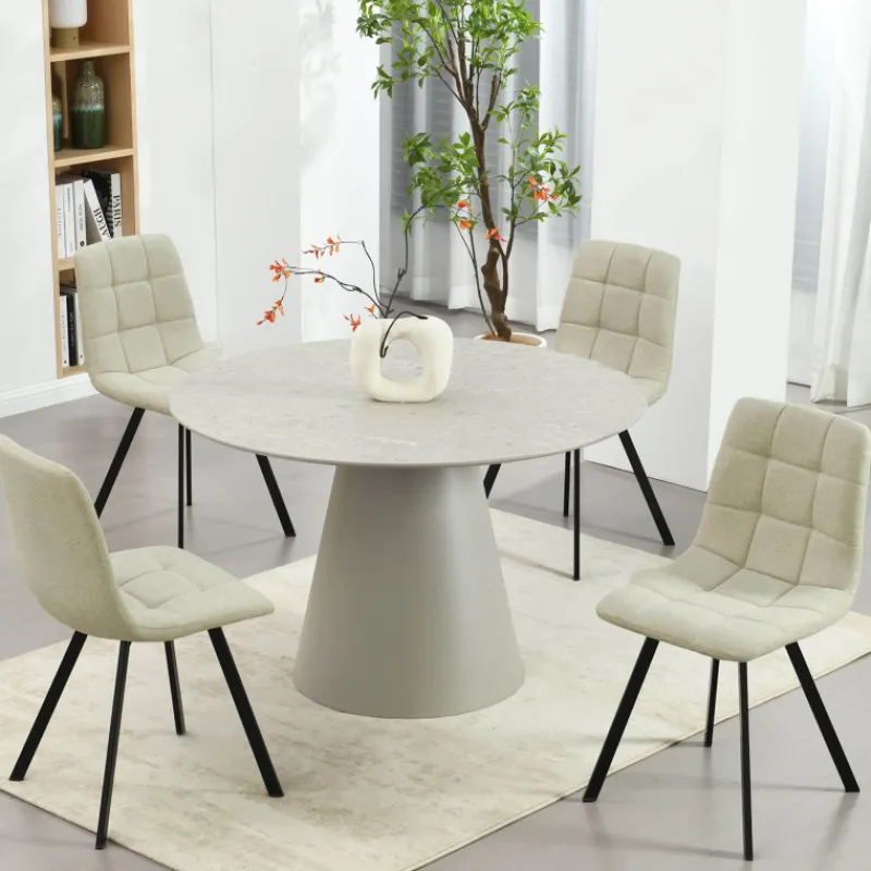CarviChaise moderne matelassée en tissu avec pied en métal> Chaise Salon|Chaise Pour Chambre