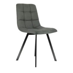 CarviChaise moderne matelassée en tissu avec pied en métal><noscript><img width=