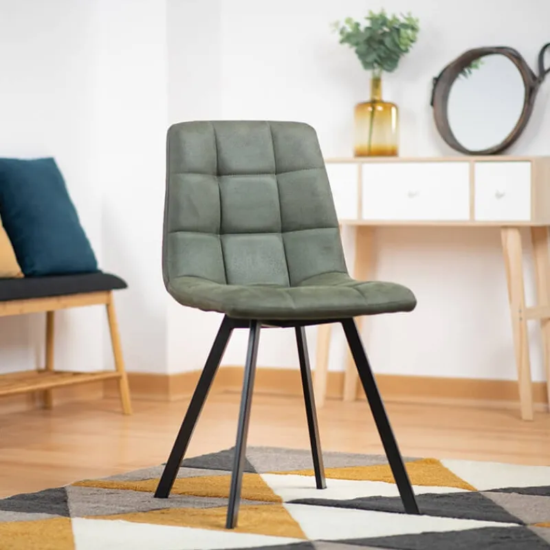 CarviChaise moderne matelassée en tissu avec pied en métal> Chaise Salon|Chaise Pour Chambre