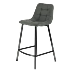 CarviTabouret matelassé hauteur snack en tissu><noscript><img width=
