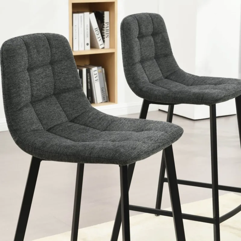 CarviTabouret matelassé hauteur snack en tissu> Tabouret Snack (assise +/- 65 Cm)|Tabouret De Bar (assise +/- 80 Cm)