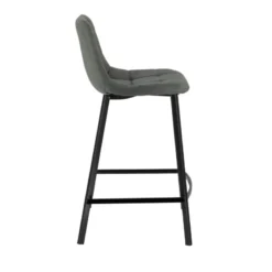 CarviTabouret matelassé hauteur snack en tissu><noscript><img width=