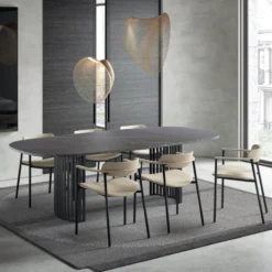 Perfecta Cassis Fauteuil moderne en tissu avec accoudoirs et pieds en métal> Chaise De Salle à Manger|Fauteuil De Salon