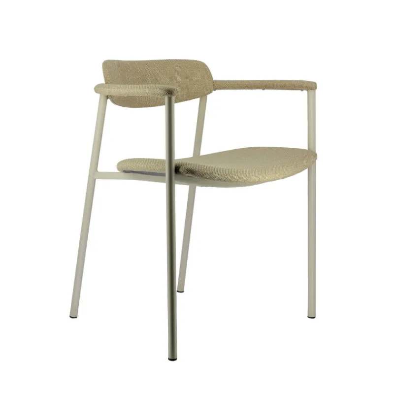Perfecta Cassis Fauteuil moderne en tissu avec accoudoirs et pieds en métal> Chaise De Salle à Manger|Fauteuil De Salon