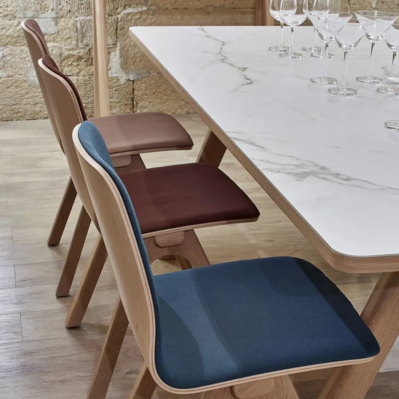 Dasras Chevron Table de designer en céramique et bois> Table De Salle à Manger