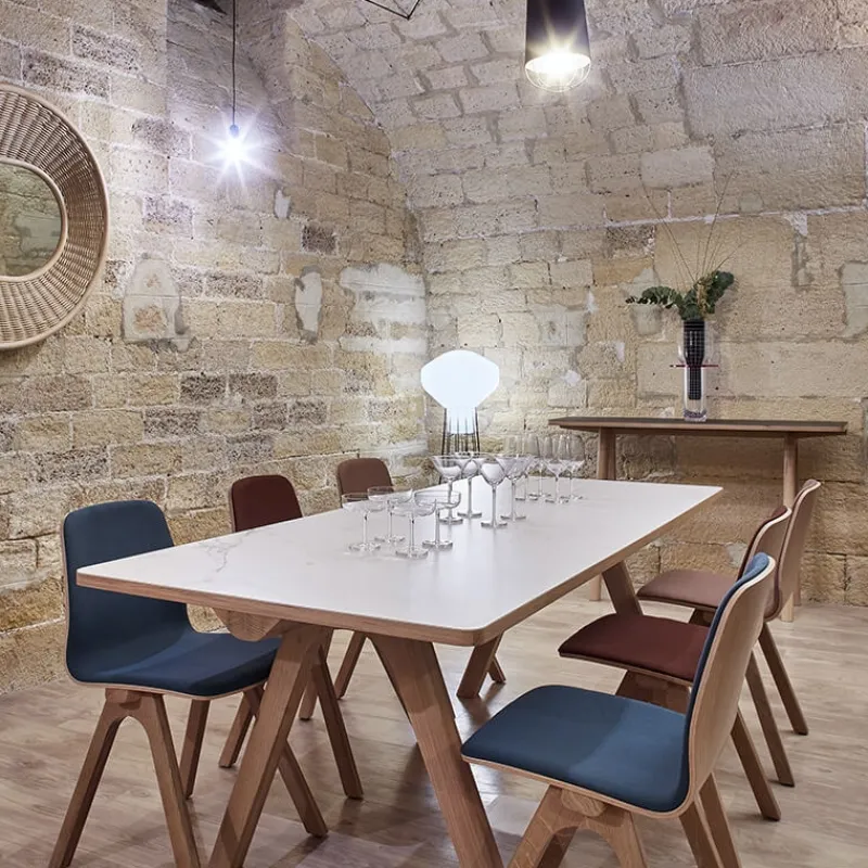 Dasras Chevron Table de designer en céramique et bois> Table De Salle à Manger