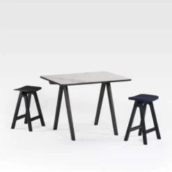 Dasras Chevron Table haute de designer en céramique et bois> Table De Salle à Manger