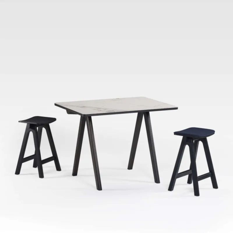 Dasras Chevron Table haute de designer en céramique et bois> Table De Salle à Manger