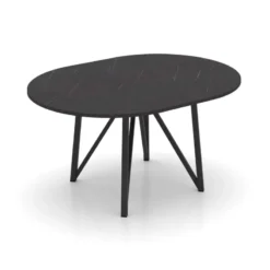 Perfecta Clair de Lune Table ronde extensible en stratifié imitation marbre avec pieds en métal anthracite><noscript><img width=