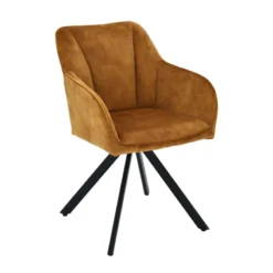 ClaudieFauteuil cosy pivotant en tissu avec pieds en métal> Chaise De Salle à Manger|Chaise De Bureau