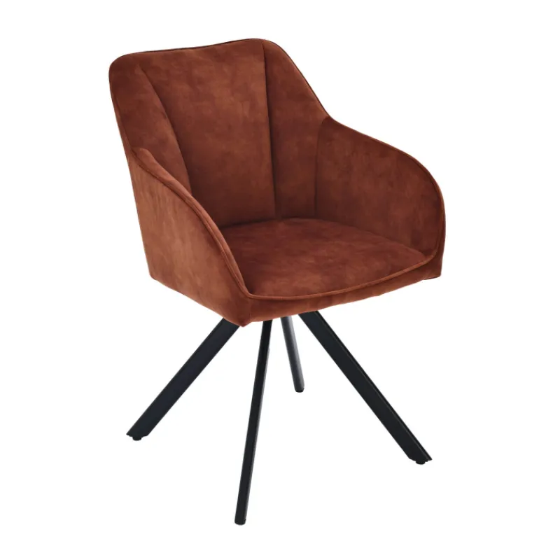 ClaudieFauteuil cosy pivotant en tissu avec pieds en métal> Chaise De Salle à Manger|Chaise De Bureau