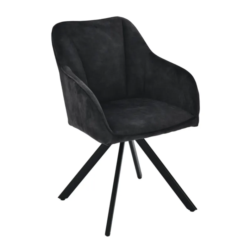 ClaudieFauteuil cosy pivotant en tissu avec pieds en métal> Chaise De Salle à Manger|Chaise De Bureau