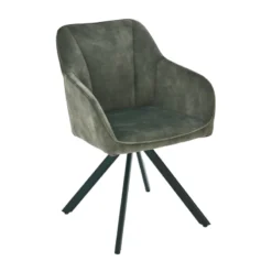 ClaudieFauteuil cosy pivotant en tissu avec pieds en métal><noscript><img width=