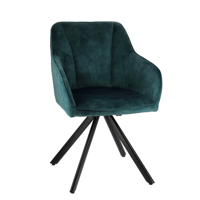 ClaudieFauteuil cosy pivotant en tissu avec pieds en métal> Chaise De Salle à Manger|Chaise De Bureau