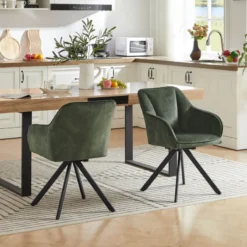 ClaudieFauteuil cosy pivotant en tissu avec pieds en métal><noscript><img width=