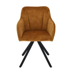 ClaudieFauteuil cosy pivotant en tissu avec pieds en métal><noscript><img width=