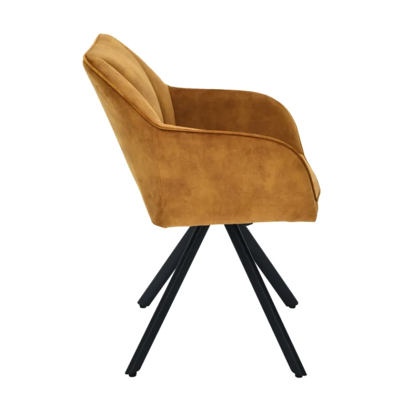 ClaudieFauteuil cosy pivotant en tissu avec pieds en métal> Chaise De Salle à Manger|Chaise De Bureau