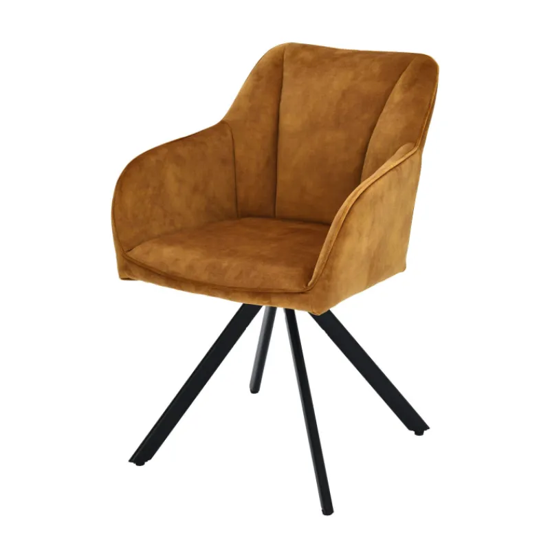 ClaudieFauteuil cosy pivotant en tissu avec pieds en métal> Chaise De Salle à Manger|Chaise De Bureau