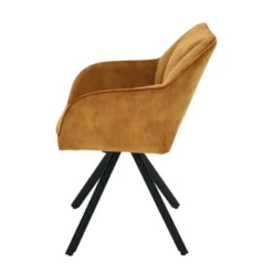 ClaudieFauteuil cosy pivotant en tissu avec pieds en métal><noscript><img width=