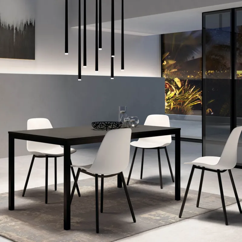 Perfecta Cobra Table rectangulaire plateau stratifié et pieds en métal> Table De Cuisine