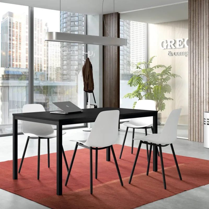 Perfecta Cobra Table rectangulaire plateau stratifié et pieds en métal> Table De Cuisine