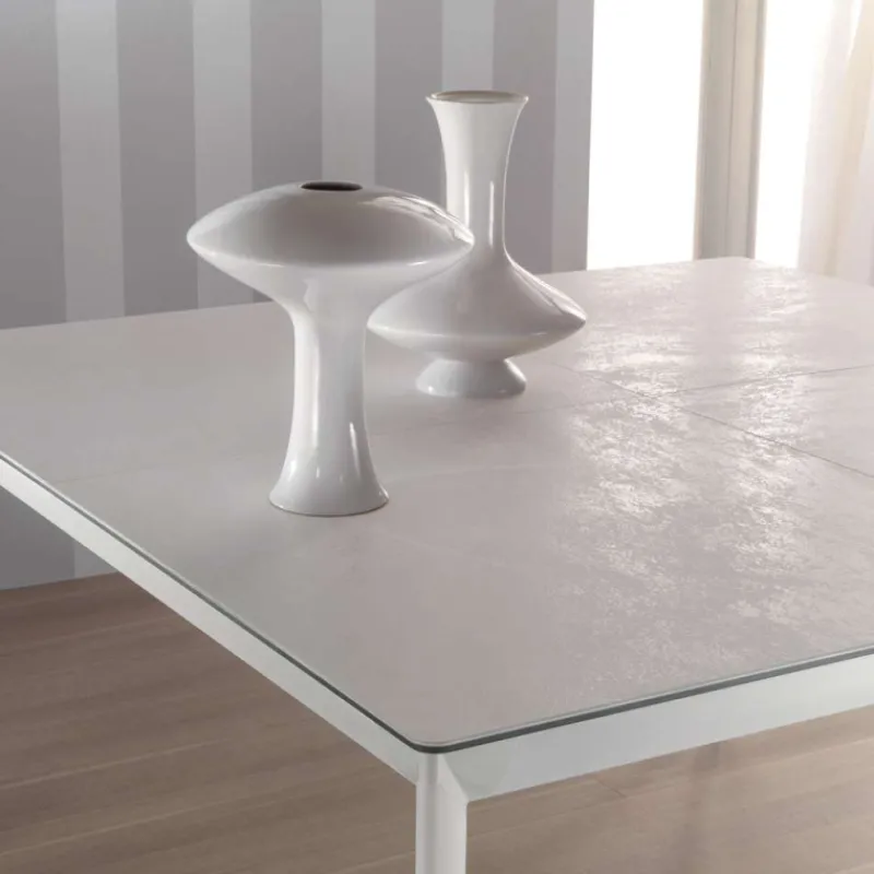Dexo Cocoon Table carrée extensible en céramique et pieds en métal> Table De Salle à Manger