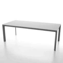 Dexo Cocoon Table rectangulaire plateau en verre trempé et pieds en métal fabriquée en Italie> Table De Salle à Manger