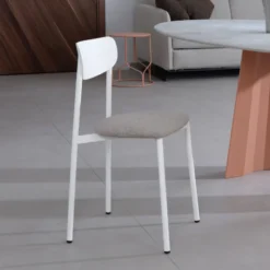 Carrier Colette ® Chaise française en métal avec assise en tissu rembourrée> Chaise De Salle à Manger