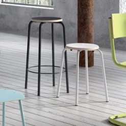 Perfecta Collège Tabouret bas vintage en métal et bois> Tabouret Bas (assise +/- 45 Cm)