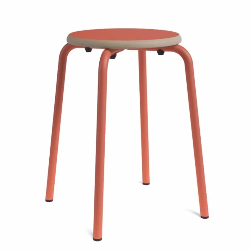Perfecta Collège Tabouret bas vintage en métal et bois> Tabouret Bas (assise +/- 45 Cm)
