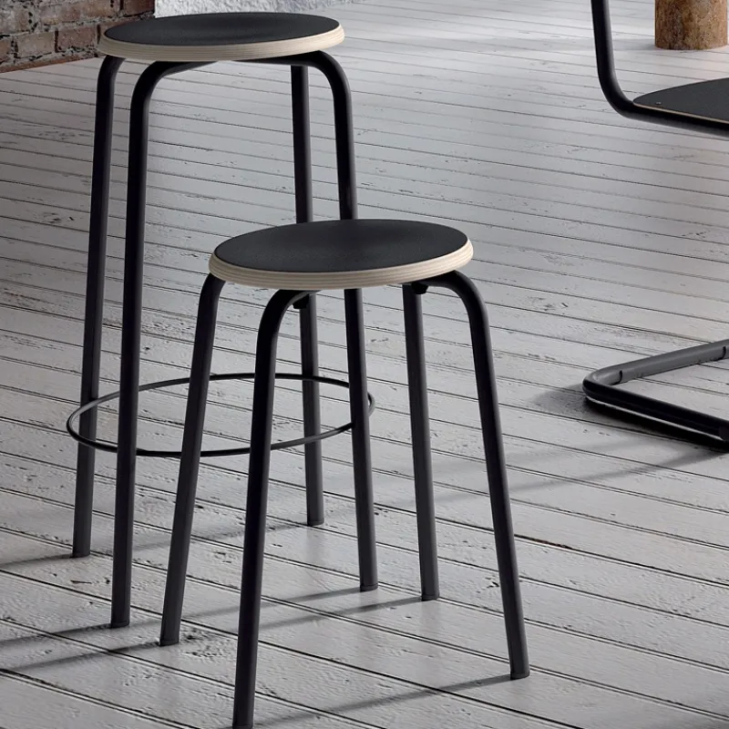 Perfecta Collège Tabouret snack vintage sans dossier bois et métal> Tabouret Snack (assise +/- 65 Cm)|Tabouret De Bar (assise +/- 80 Cm)